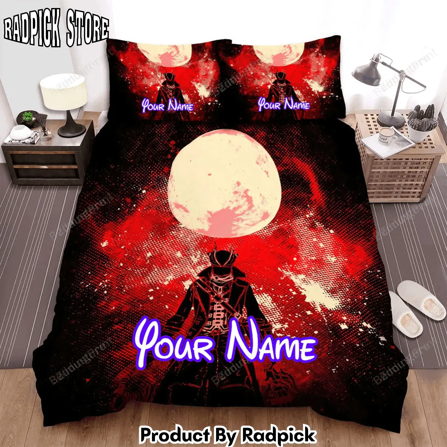 Radpick anime art blood hunter bed sheets duvet cover personalized name bedding sets rp3278784
